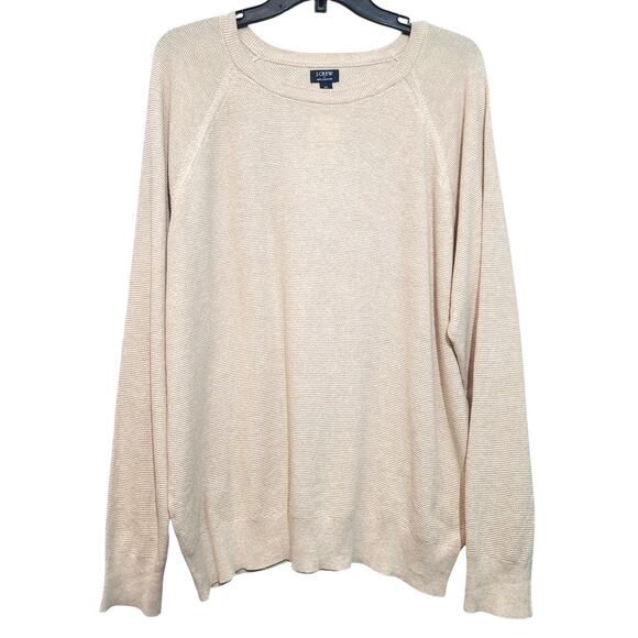 J. Crew Factory Other - J.Crew Factory Seed-Stitch Cotton Crewneck Sweater XL Tan NWT